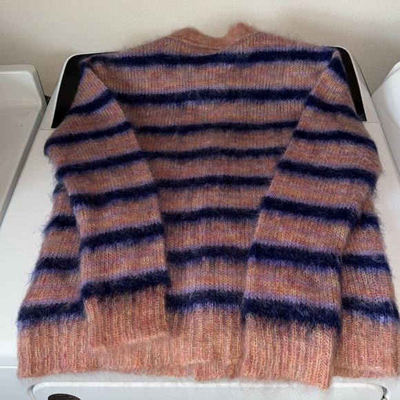 Marni Iconic Mohair fuzzy Brushed Stripes Cardigan V Neck NWT - Picture 10 of 11